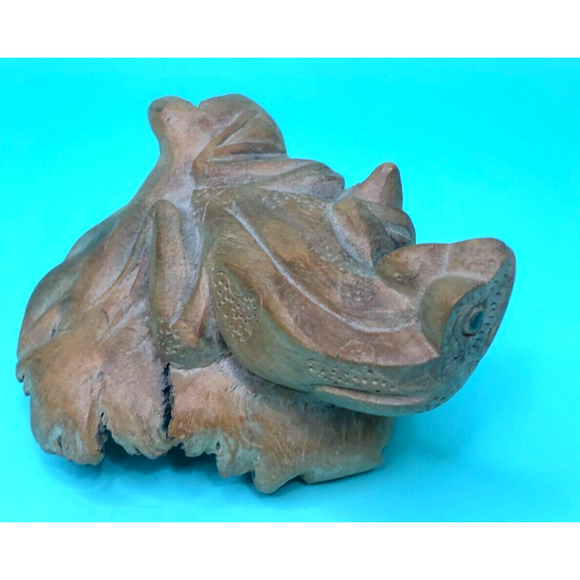 Unbranded Other - Hand Carved Burl Wood Lizard Gecko Figurine Sculpture Folk Art Nature
